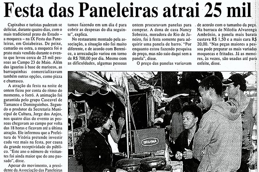 Festa das Paneleiras Atrai 25 mil